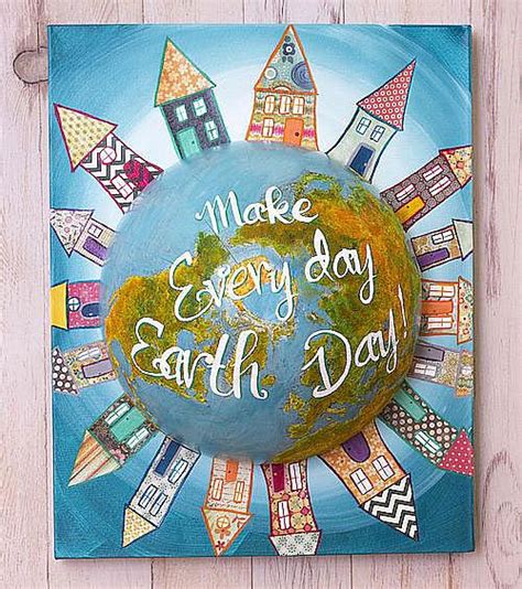 Cool things found while browsing around google earth! Earth Day Mixed Media Globe Canvas - Project by DecoArt