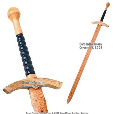 45 Medieval Wooden Waster Long Sword Prop Ebay
