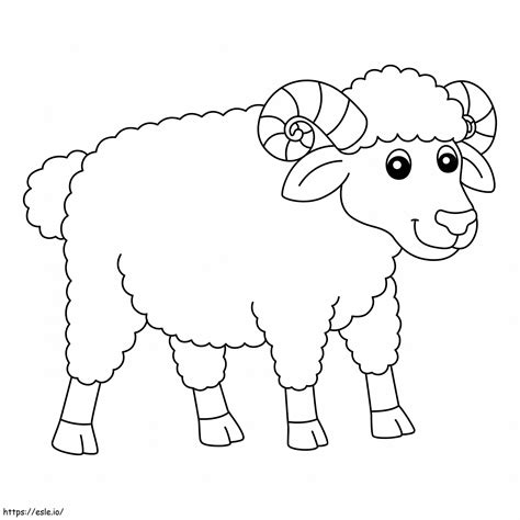Smiling Sheep Coloring Page