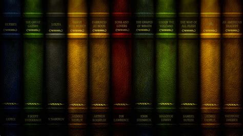 Download A Row Of Colorful Books On A Dark Background