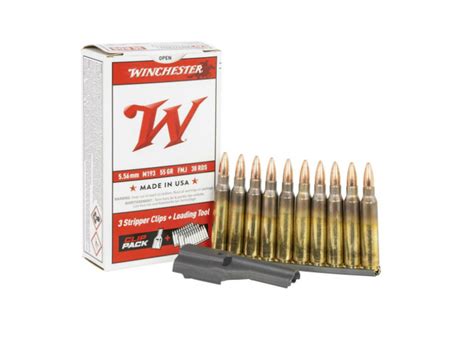 Winchester 556x45mm 55 Grain Fmj Stripper Clips Ammo Can Handgun