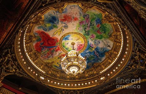 In 1964 he repainted the ceiling of the paris opera using 2,400 square feet (220 m2) of canvas. Paris Opera House Marc Chagall Ceiling Photograph by Mike Reid