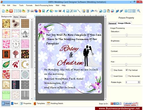 Choosing the cards among the. Screenshots of wedding card designer software to learn how ...