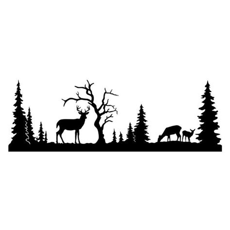 Deer Buck Clipart Silhouettes Scene Eps Dxf Pdf Png Svg Ai Etsy