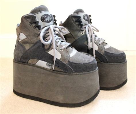 90s Rare Clubkid Buffalo Reflective Tower Platform Sneakers Boots Uk 5