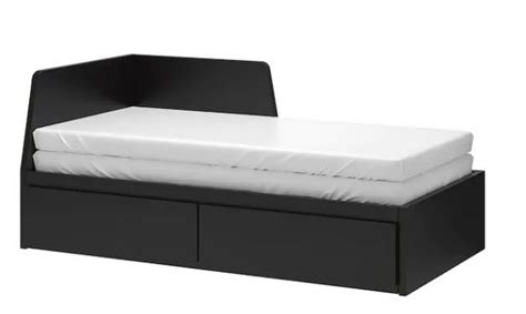 Ikea haugesund spring mattress (queen size), medium firm, dark beige 1828.22314.626. FLEKKE Daybed with 2 drawers/2 mattresses - black-brown ...