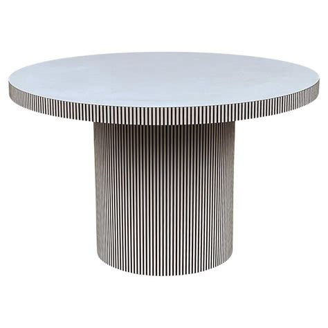 Mid Century Post Modern Round Or Circular Dining Table In White With