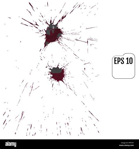 Set Of Realistic Vector Bloody Splatters Drop And Blob Of Blood