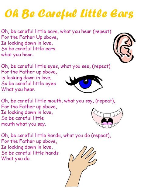 Oh Be Careful Little Ears Great Song To Teach Kids I Remember One