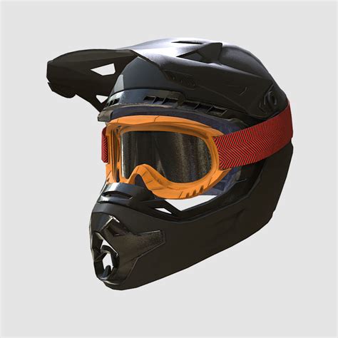 These are the best goggles for keeping your vision clear and your eyes focused on the road. 3D asset Low Poly PBR Motocross Helmet and Goggles