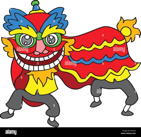 Chinese Lion Dance Stock Vector Images Alamy