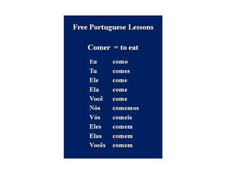 A Regular Er Portuguese Verb Conjugated In The Present Of The