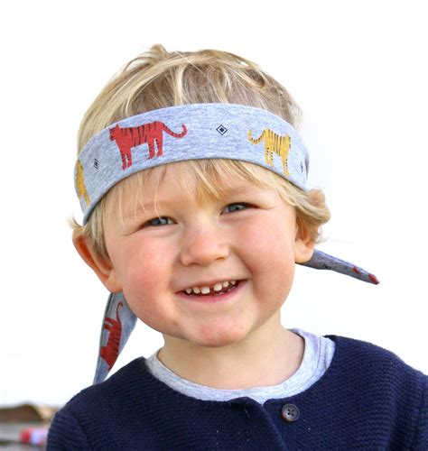 Tiger Boybandz Fabric Boy Headband Gray Headband For Kids Toddler