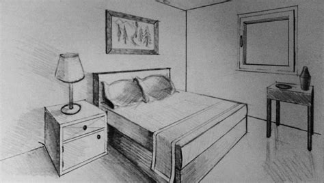 17 Bedroom Drawing 2 Point Perspective Perspective Room