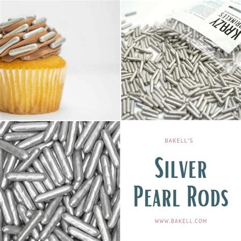 Metallic Silver Rods Edible Sprinkles Krazy Sprinkles Bakell