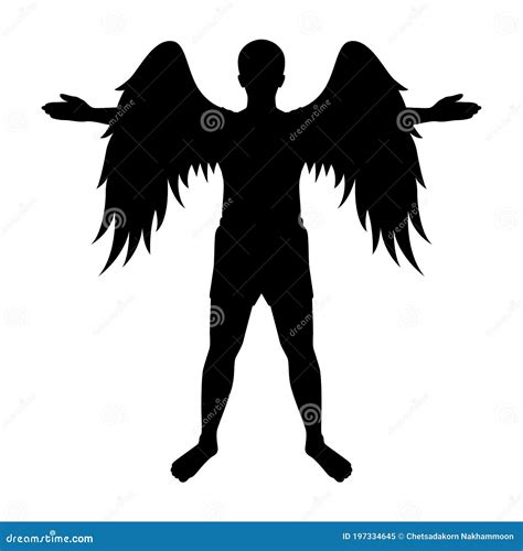 Male Angel Silhouette Vector Stock Vector Illustration Of Vector