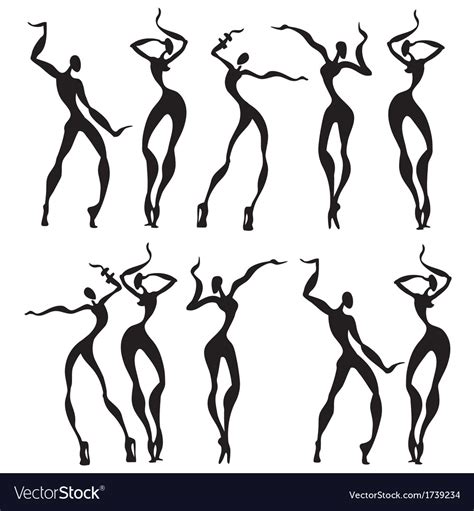 Abstract Dancing Figures Royalty Free Vector Image