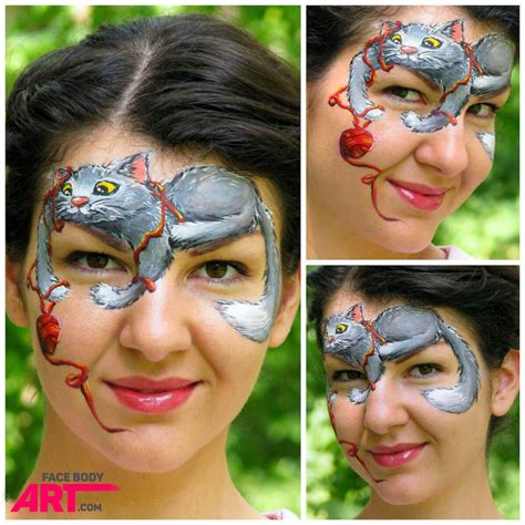 Playful Kitten Face Paint Step By Step Face Painting Designs Face