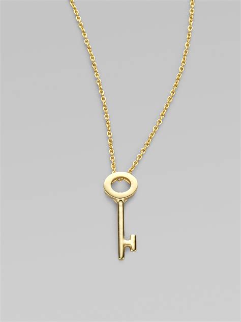 Roberto Coin Tiny Treasures 18k Yellow Gold Key Pendant Necklace In