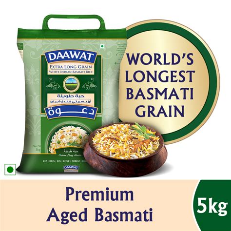 Daawat Extra Long Grain White Indian Basmati Rice 5kg Online At Best