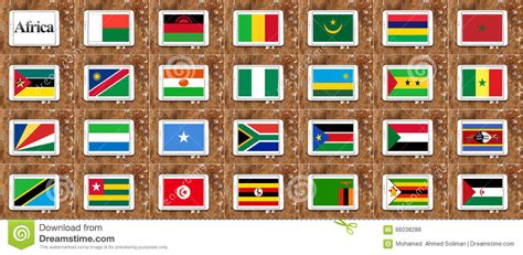 Flags Of Africa In Alphabetical Order Part 2 Stock Illustration