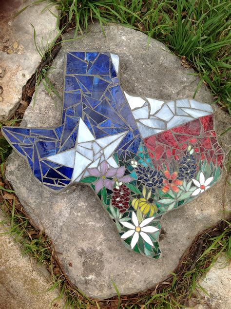 Texas Mosaic Stepping Stone I Made To Raffle Off For Our Relay For Life