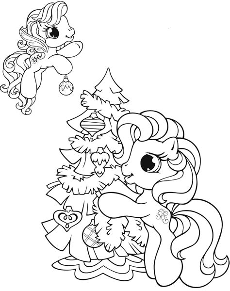 pony christmas coloring pages    print