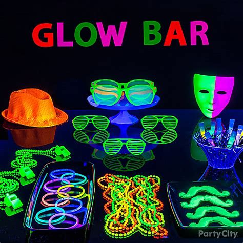 Glow Bar Party Table Idea Black Light Party Ideas Summer Party