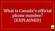 What is Canada's official phone number? - EXPLAINED - YouTube