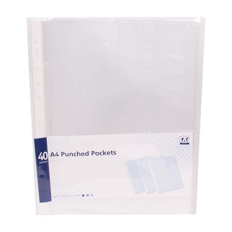 A4 Punched Pockets 40pk Yorkshire Trading Company