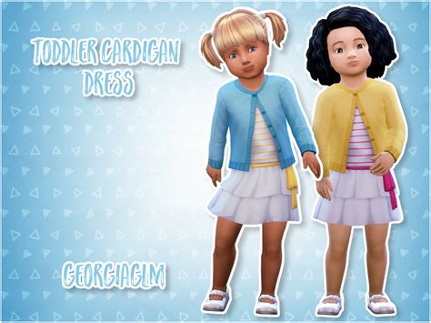 Sims 4 Ccs The Best Toddler Cardigan Dress By Georgiaglm