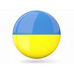 Ukraine Flag Round Icon Glossy Country Graphics