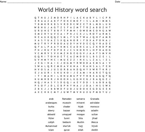 World History Word Search Wordmint Word Search Printable