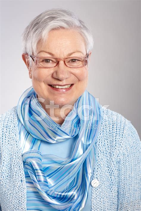 Closeup Portrait Of Mature Woman Smiling Stock Photo Royalty Free