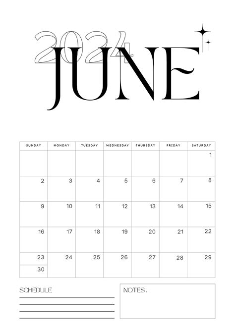 Free Printable June 2024 Calendar Pdf Templates