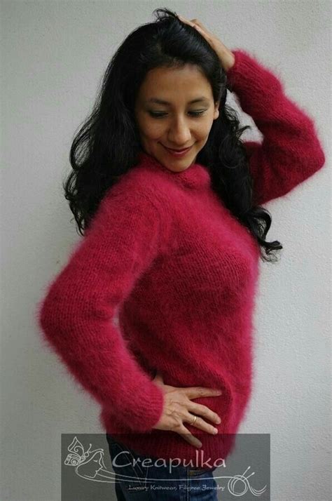 Fluffy Sweater Angora Sweater Curves Sweater Dress Pullover Wool Red Sweaters How To Wear