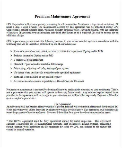 FREE 17 Maintenance Contract Templates In Pages MS Word Docs PDF
