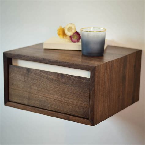 Complete your living room with unique and modern side and accent tables. Lenora Floating Walnut Side Table | White Accent ...