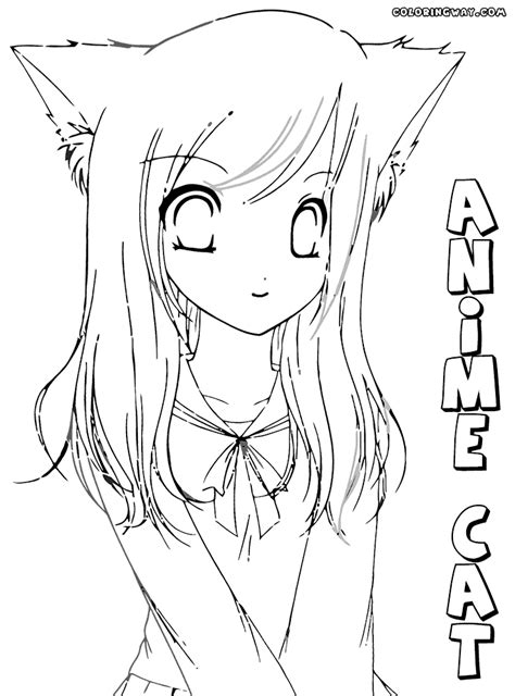 Anime Cat Girl Coloring Sheets Coloring Pages