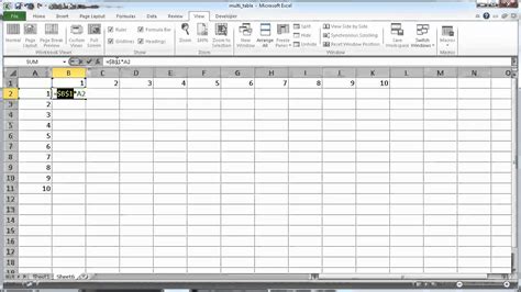 How To Create A Multiplication Table In Excel With One Formula Walter