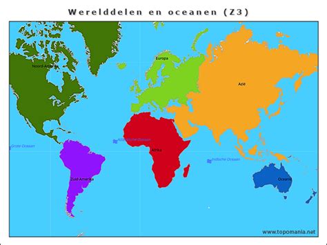 Topografie Werelddelen En Oceanen Z3