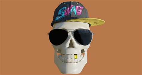 Swag Skull Gameready With Pbr Unity Unreal Engine V Ray Arnold Textures