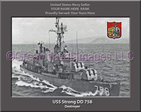 Uss Strong Dd 758 Personalized Navy Ship Photo ⋆ Personalized Us Navy