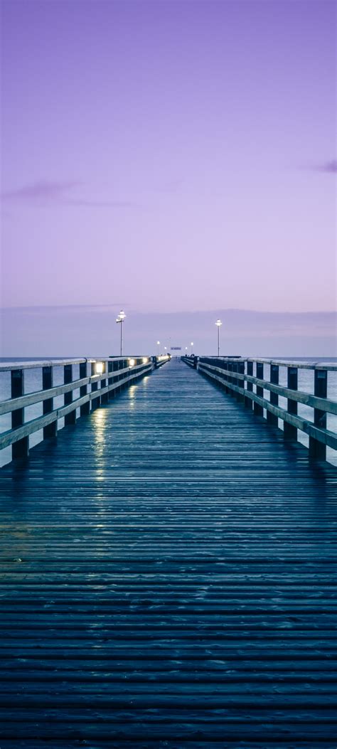 Prerow Pier Wallpaper 4k Germany Seascape Dusk Purple Sky Nature