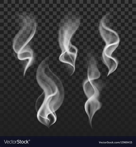 Transparent Steam Cigarette Smoke Waves Fog Vector Image