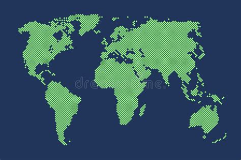 World Map Pixel Art With Countries