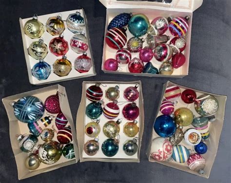 Vintage Shiny Brite Poland Mercury Glass Christmas Ornaments Lot Of