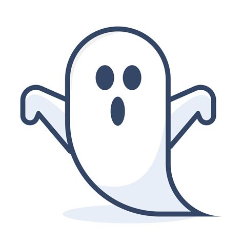 Free Ghost In Cute Kawaii Cartoon Style Vector Flat Design Illustration