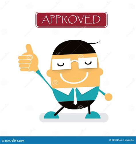 Vector Cute Cartoon Young Businessman Showing Approved Hand Gesture