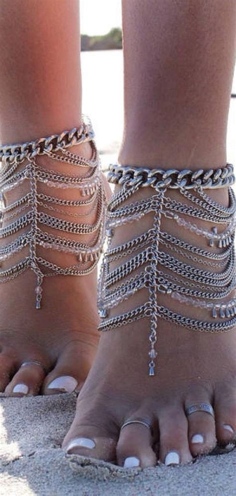 Anklet And Toe Ring Diy Ankletandtoeringidea Bohemian Chic Jewelry Ankle Jewelry Toe Rings